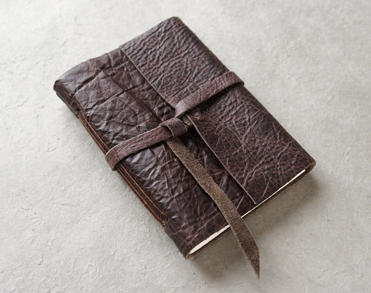 Journal Sketchbook Leather Dark Brown with a hint of