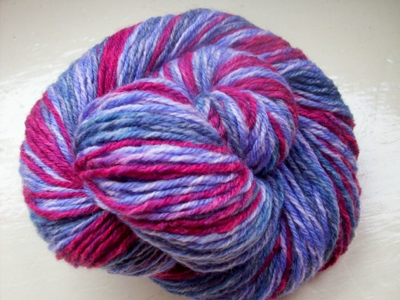 Hand dyed yarn 50g merino cashmere angora wine by SpinningStreak