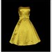 NOS Vintage 90s Mustard Strapless Sparkle Prom Dress L