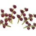 6 Vintage Swarovski leaves shape metal setting with pink crystal rhinestones-RARE
