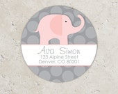 Pink Elephant Stickers . for Return address, Favors, Treat Bags and Envelope Seals Il_170x135