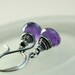 Amethyst Earrings - Sterling Silver - Purple - Birthstone Jewelry - Wire Wrapped - Handmade Earrings - Amethyst Jewelry