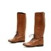 size 7 EQUESTRIAN brown leather 80s LACE up knee high TALL boots
