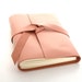 Pink Leather Journal and Sketchbook in Pink and Cream