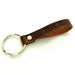 Monogrammed Brown Leather Key Ring, A Personalized Leather Keychain in Mahogany Brown
