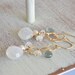Moonstone Moss Aquamarine & Pearl Cluster Gold Earrings
