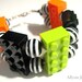 Bright Orange, Lime Green and Black Lego Bracelet