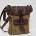 Handmade LEATHER and Fabric Shoulder Pouch-Purse-Messenger-Pocketbook-Sophisticatedly Casual by bizmo