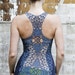 Crochet Deep Sky Blue racer back tank top, very detailed beautiful crochet