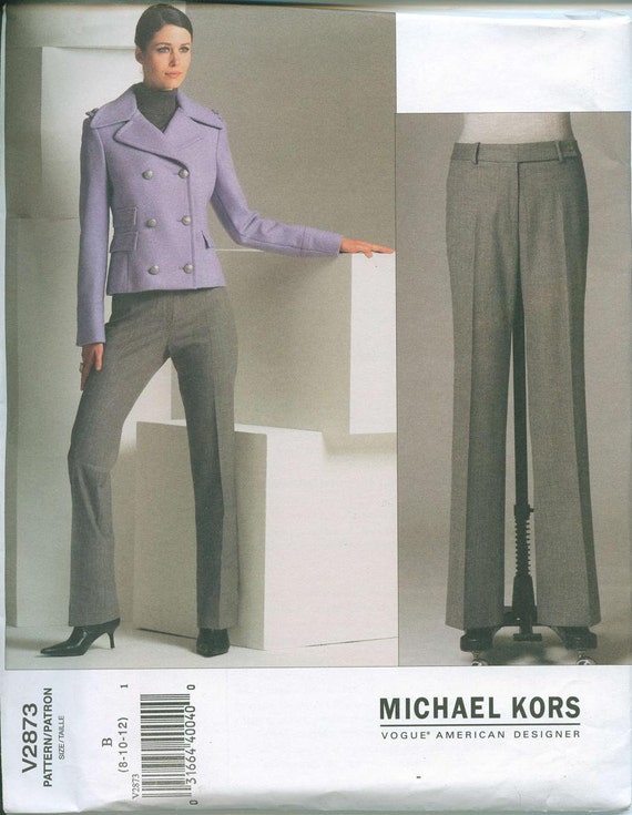 Vogue 2873 Michael Kors Designer Original Pattern Sizes 8-10-12 Dress Pants Pea Coat Blazer