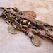 RESERVED Mixed Media Vintage Charm Necklace with Antique Key, Vintage Crystal, and Buddhist Charm