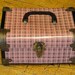 Small Vintage Pink Plaid Metal Case With Handle