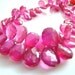 1/2 Strand-- Amazing,Transparent Hot Pink Sapphire Faceted Pear Briolettes