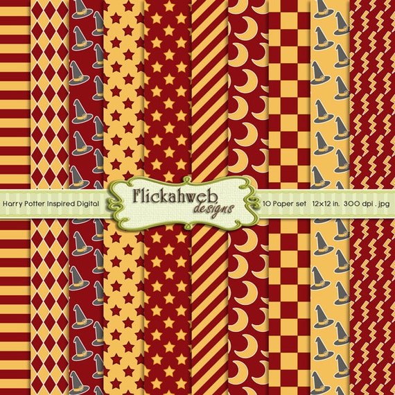 harry potter inspired digital papers printable paper pack