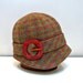Cloche Hat in Hand Woven Scottish Wool with Art Deco Buckle