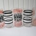 RESERVED FOR JESSICA Retro Vintage Pink Black White Tumblers Hazel Atlas Anchor Hocking Set of Five