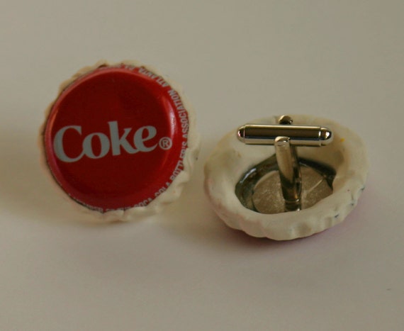 items-similar-to-coca-cola-coke-recycled-bottle-cap-cufflinks-red-and