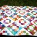 Quilt-Twin coverlet or lap-Scrap Happy Batiks- 48 inches by 56 inches
