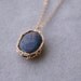 Constellation Necklace, Crochet Gold Filled Wire and Lapis Lazuli