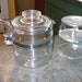 Vintage 4 cup Pyrex Coffee Pot Perculator - Blue Flameware Glass