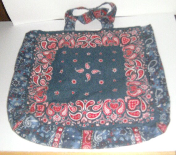 Handkerchief Tote Bag Scrunchie Tote Bag by CarriesCraftStore