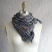 Charcoal Silk Scarf Hand Dyed Long Fiber Art OOAK from Pleats Please Collection - Clouds
