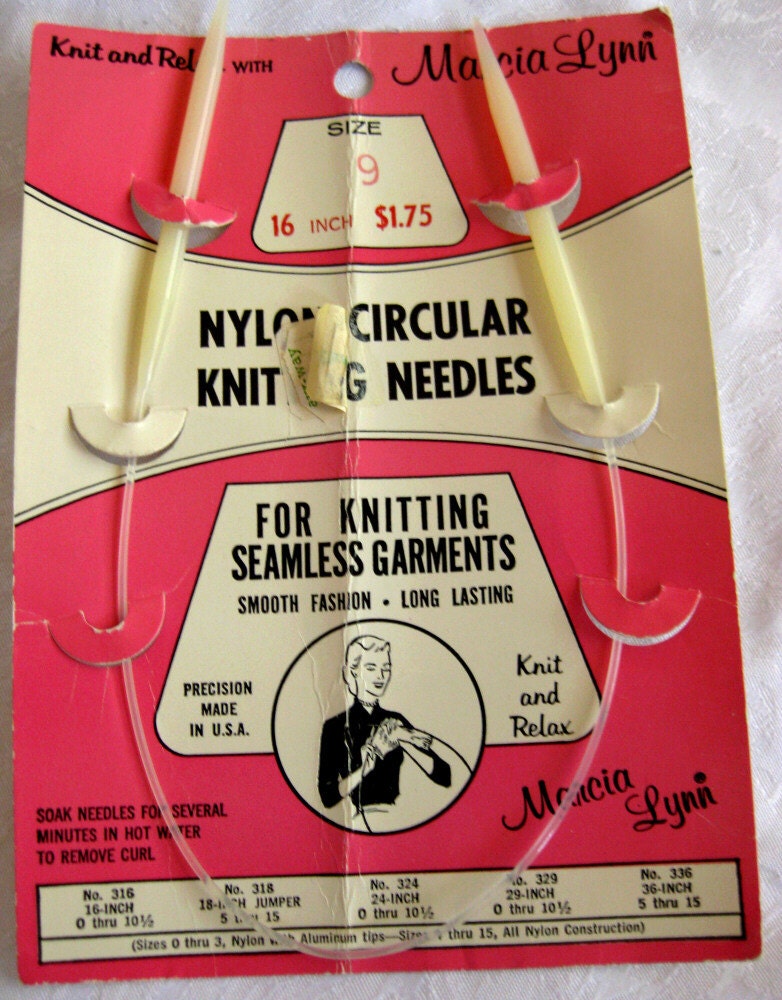 Circular knitting needles US size 9 16 nylon by crochetgal on Etsy