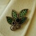 Felt and zipper multi leaf brooch