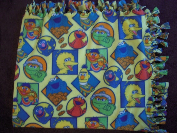 sesame street characters fleece throw blanket