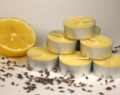 Lemon Lavender Tea Lights, Soy Wax Candles, 9 pack,  Yellow candle