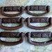 6 vintage textured metal pull handles with faux keyhole includes hardware