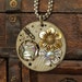 Steampunk Necklace, Nature Inspired, Flowers, Mother of Pearl, Vintage Watch Parts, Upcycled, Recycled Jewelry, Edwardian, Cosplay, OOAK