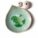 Autumn leaf Pottery bowl ceramic bowl Green pottery with turquoise blue recycled glass Soap dish decorative bowl eco home decor