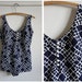 Vintage 60s Bathing Swim Suit in Blue and White Mod Geometric Pattern - sz M