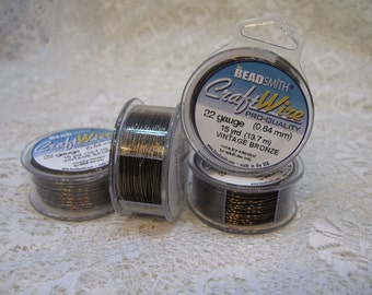 22 gauge Vintage Bronze Beadsmith Copper Craft Wire 15 yards