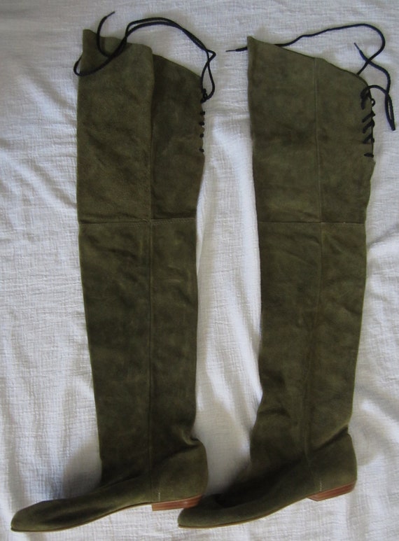 olive green thigh boots