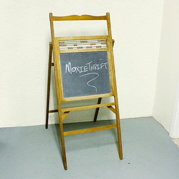 Vintage chalkboard standing with easel two sided Natl