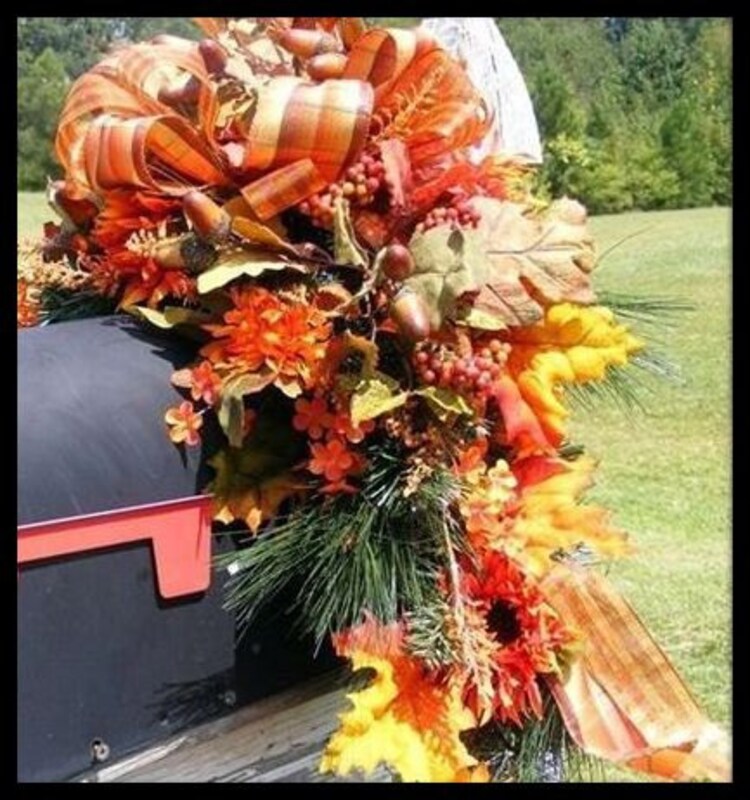 Fall Mailbox Swag Autumn Mailbox Swag by petalpusherswreaths