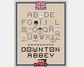 Downton Abbey Alphabet Cross Stitch Sampler Pattern