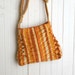 Pleated Handbag Purse, Orange Stripe