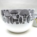 Kaj Franck Enamel Bowl Mushrooms Black and White Danish Mid Century Home Decor 8.25" LARGE