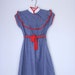 Reserved for c and e....Vintage blue plaid dress with ruffle details girls size 6