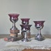 Vintage wine glasses chrome and glass Amethyst purple violet chalice Farber Bros Chrome & Cambridge Glass port dessert