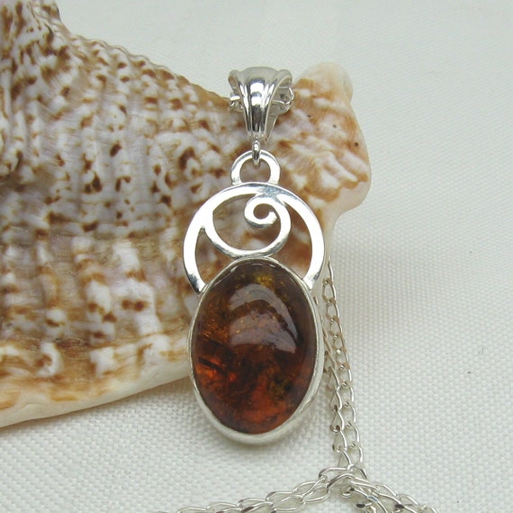 Baltic Amber Necklace Genuine Amber Jewelry Pendant by StoneNest