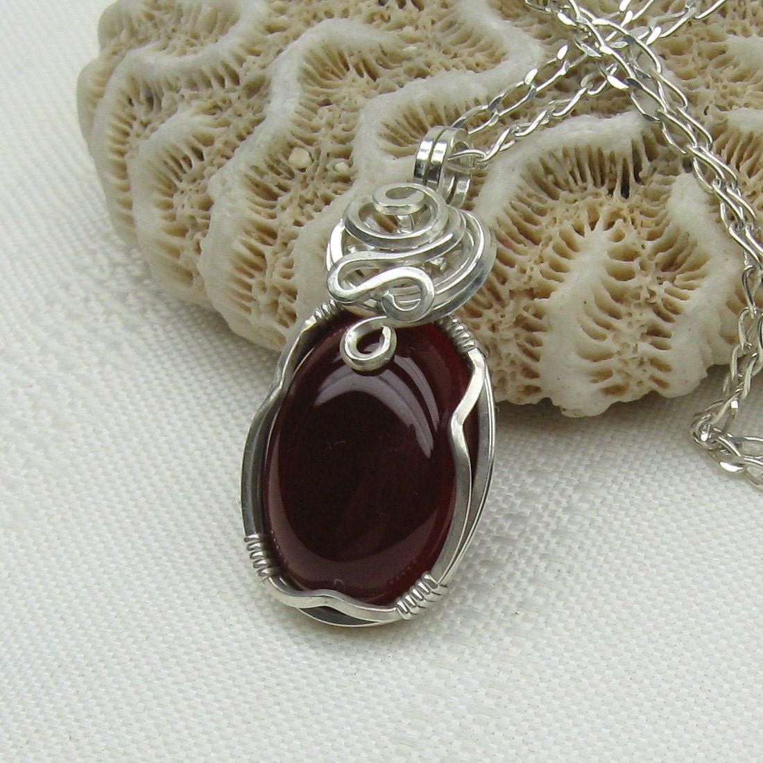 Carnelian Necklace Genuine Carnelian Jewelry by StoneNest