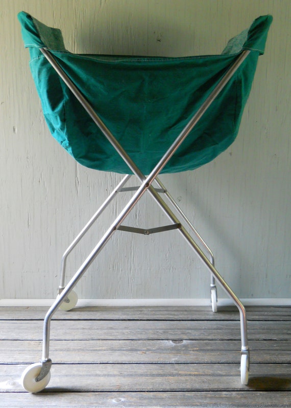 Vintage Rolling Laundry Cart