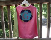 SUPER HERO CAPE reversible Personalized cape with Flower and Initial straight or Zig Zag edge You choose colorsand edge Superhero cape Il_170x135