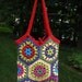 Crochet Granny Square Tote Cotton Multi Color