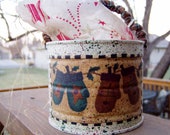 Decorative Tin, Winter, Mittens, Gift Container