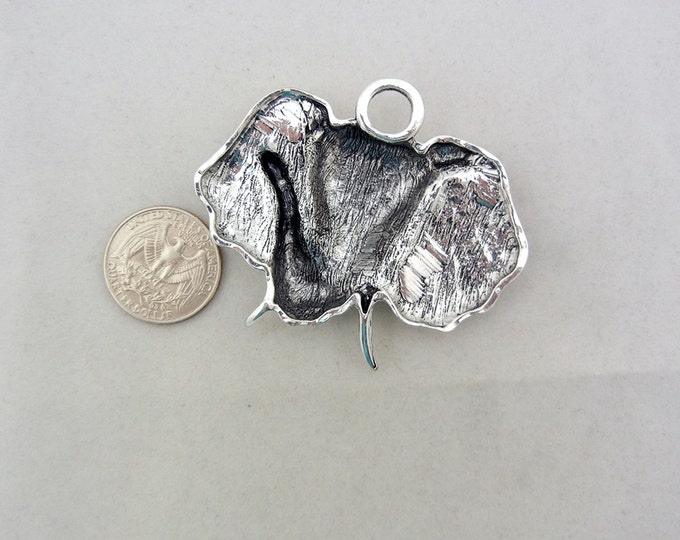 Antique Silver-tone Elephant Head Pendant